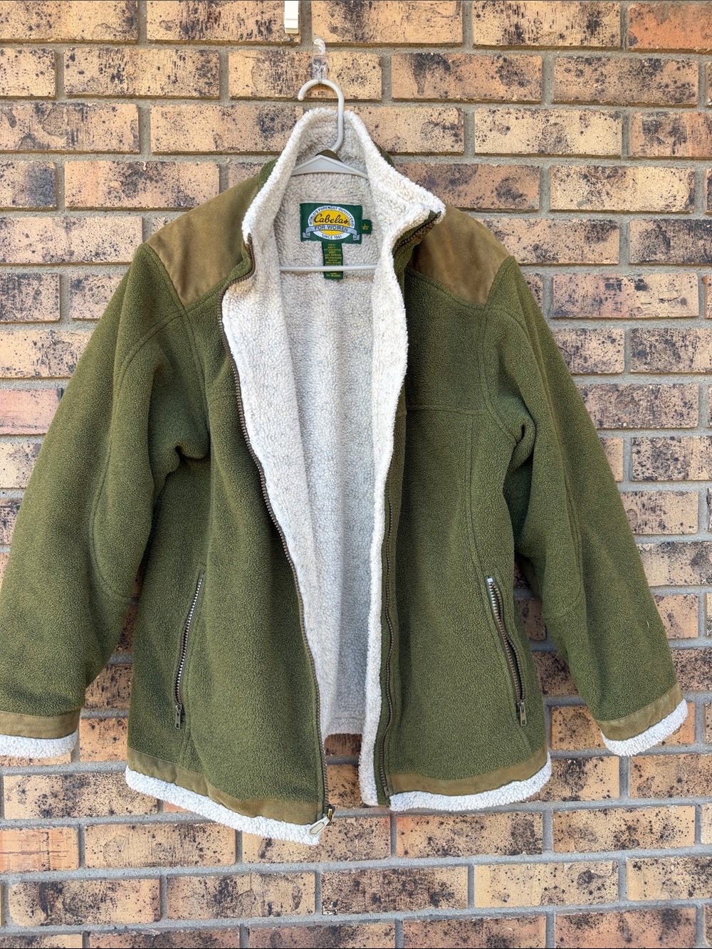 Cabela's Olive Green Sherpa-Lined Jacket with green  Accents